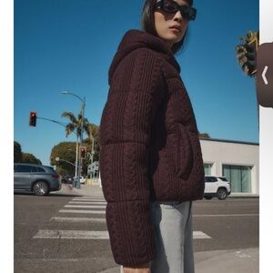 NWT ZARA cable knit hooded anorak